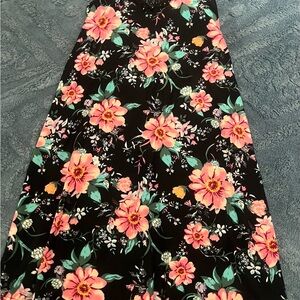 Floral Black Dress - Girls Size 7/8